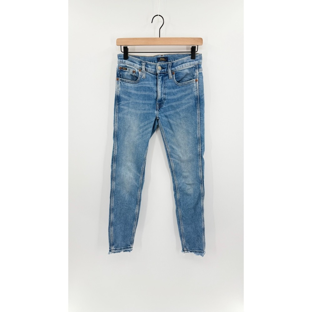 Polo Ralph Lauren Tompkins Mid Rise Skinny Crop Denim Jeans Womens Sz 26